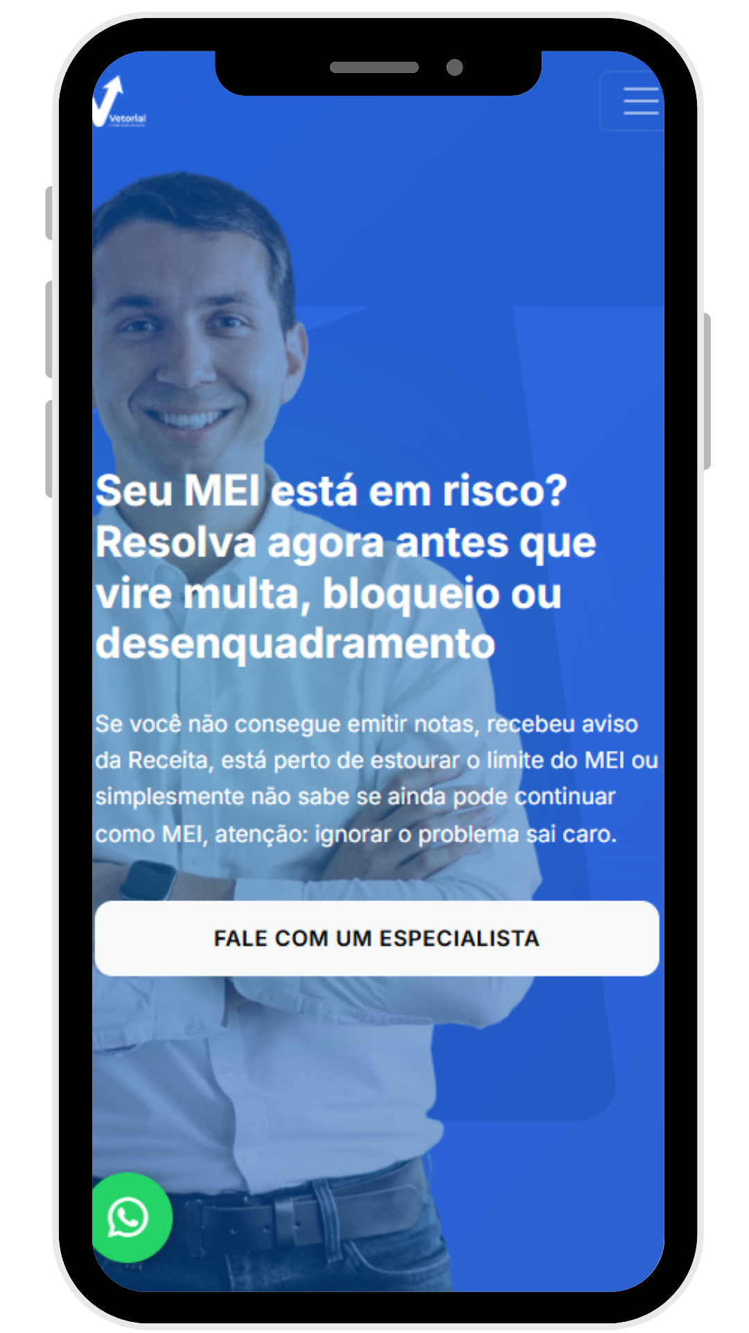 Tela do aplicativo Vetorial MEI — Abertura CNPJ MEI Online